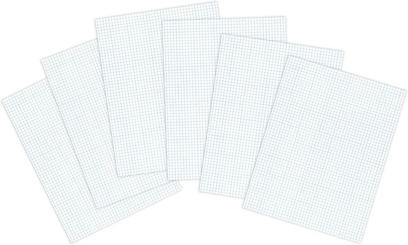 Roaring Spring Graph Note Pads, 6-Pack, 8.5"x11", Gummed Edge, 50 Sheets 15lb White Writing Paper, 5x5 Grid Ruled, Proudly Made in USA! - Image 1